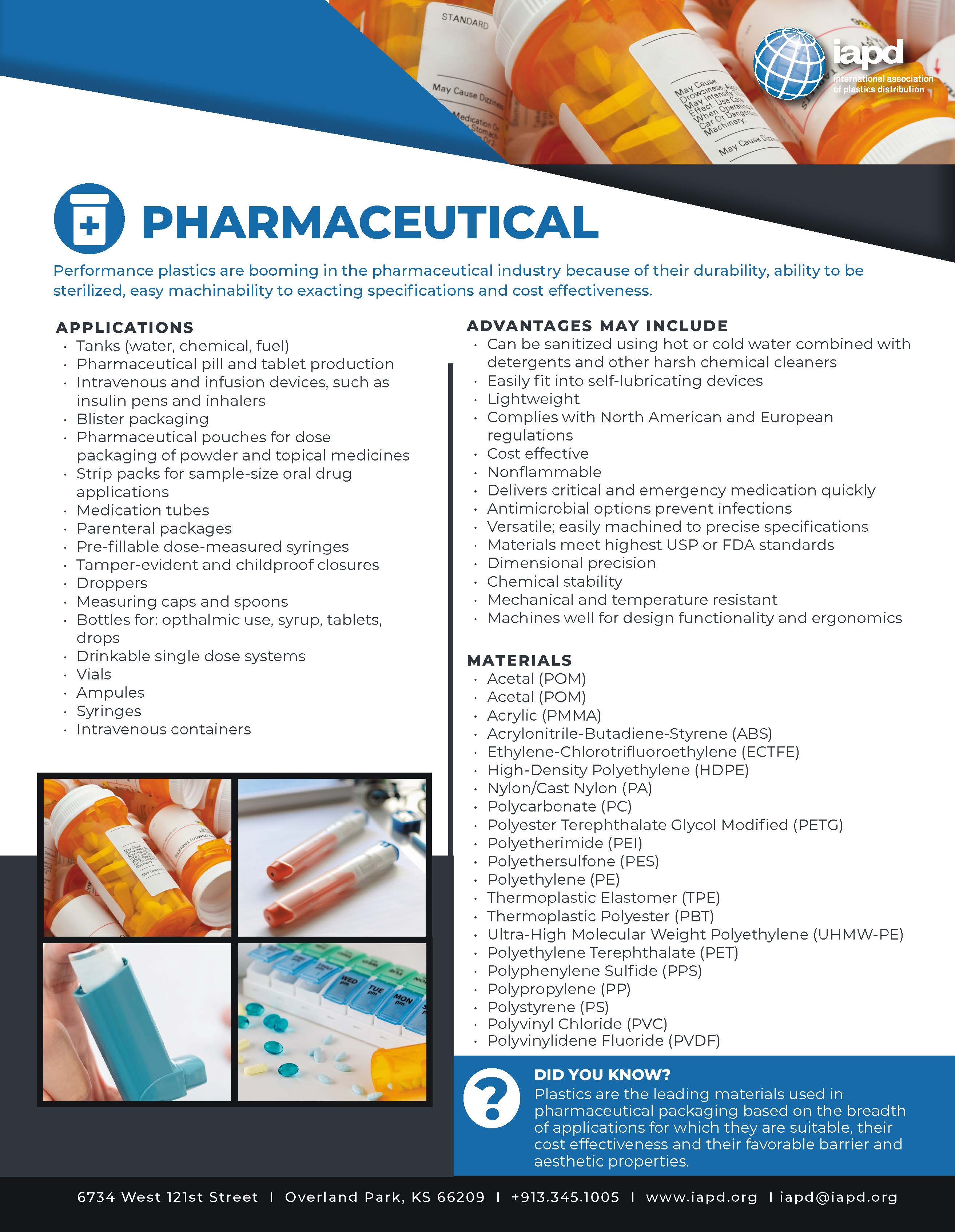 Top 26 Markets for Plastics: Pharmaceutical